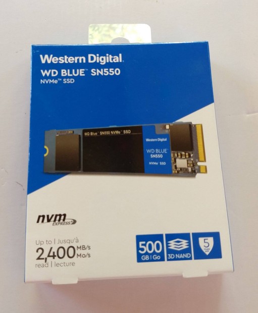 WD Blue 500GB SN550 M.2, jszer (csak kiprblt, 1 rt hasznlt)