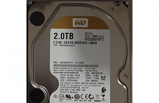WD Gold 2TB HDD 3,5" 100/100