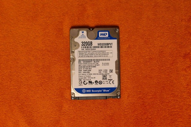 WD Scorpio Blue 320GB 2,5" HDD merevlemez