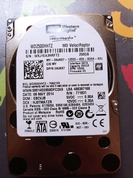 WD Velociraptor HDD-k 150GB - 250GB