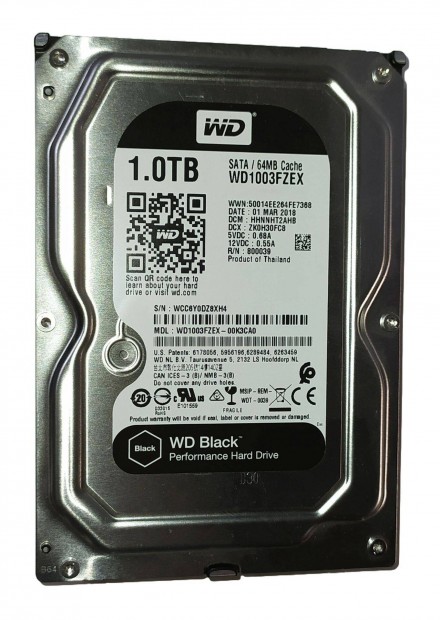 WD Western Digital 1TB HDD merevlemez SATA 3.5" 100/100 #8Xh4
