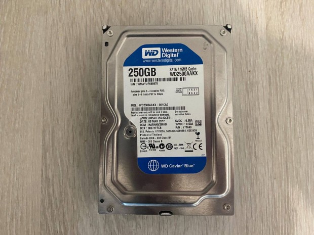 WD western digital mrkj 250gb-os hdd merevlemez winchester