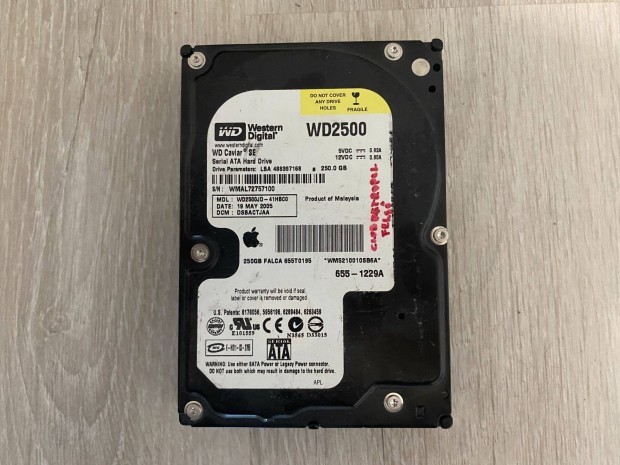 WD western digital mrkj 250gb-os hdd merevlemez winchester