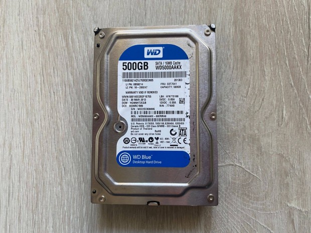 WD western digital mrkj 500GB-os hdd merevlemez winchester