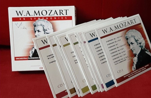 W A Mozart 46 Symphonies 10 darabos CD box, bontatlan