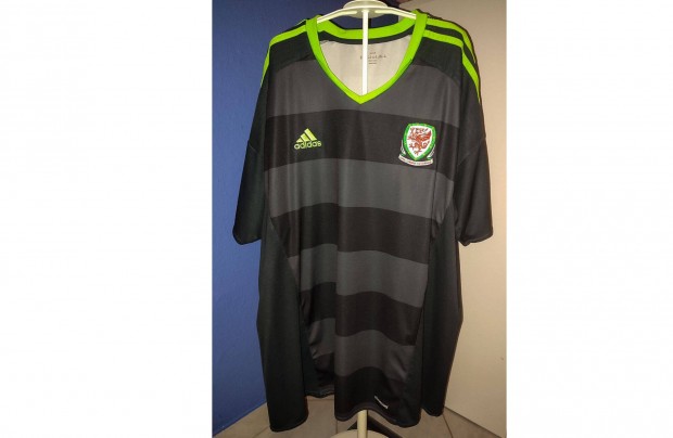 Wales vlogatott eredeti adidas 2016 fekete mez (2XL)