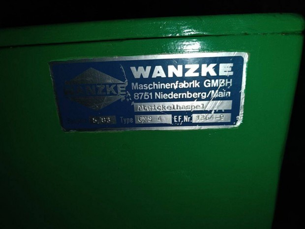 Wanzke GMS4 lemezlefejtő, tekercselő gépezet