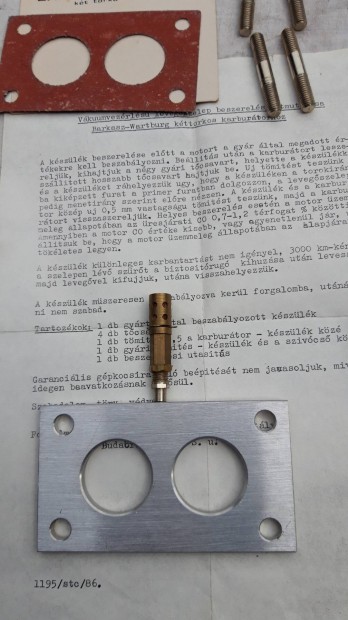 Wartburg 353 és Barkas fogyasztás csökkentő készlet
