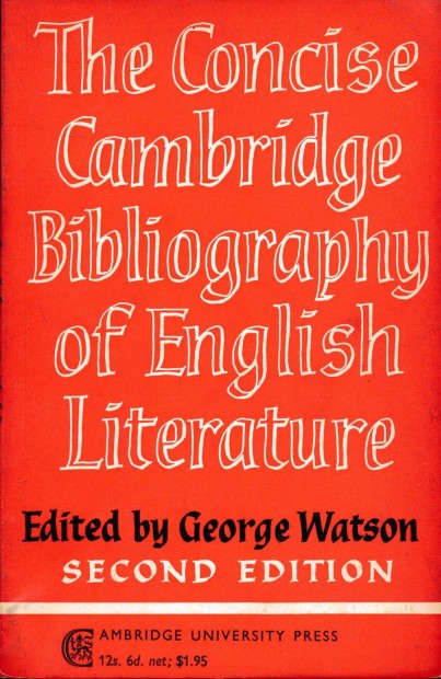 Watson: The Concise Cambridge Bibliography of English Literature