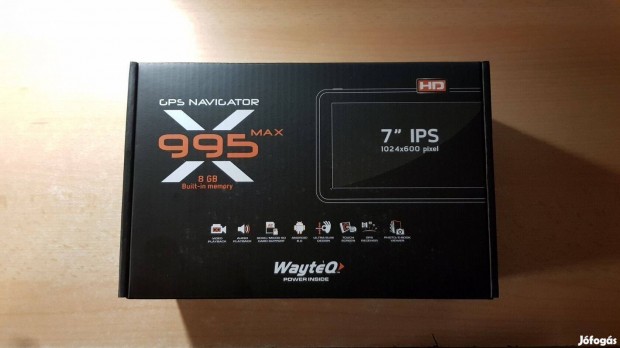 Wayteq X995 Max 7" GPS Navigáció Kamerás Új Garis Teljes EU térkép !