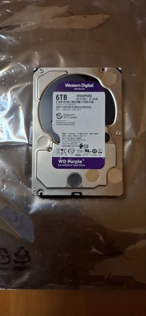 Wd purple 6TB merevlemez elad