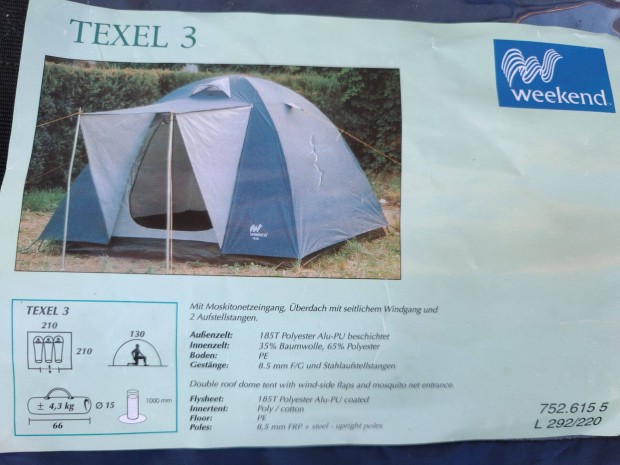 Weekend Texel 3 iglu kemping sátor 3 személyes (teljesen új)