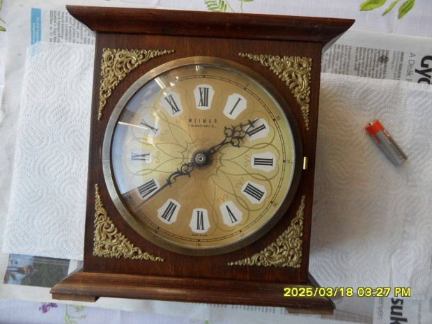Weimar Electronic asztali,kandalló quartz óra