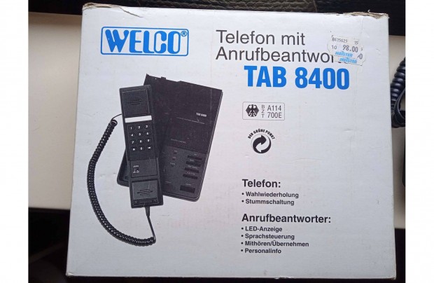 Welco TAB mikrokazetts zenetrgzts vezetkes telefon