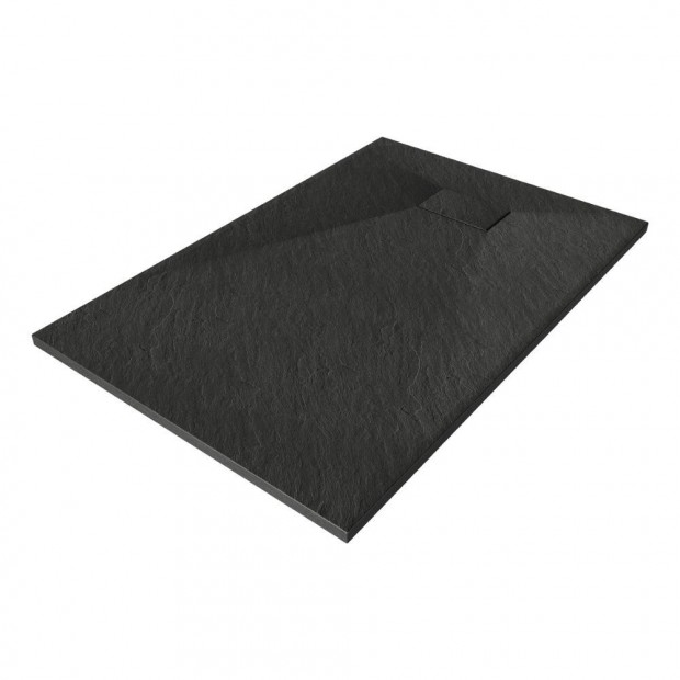 Welland khats zuhanytlca szifonnal 80 x 100 cm - fekete (GT-10080