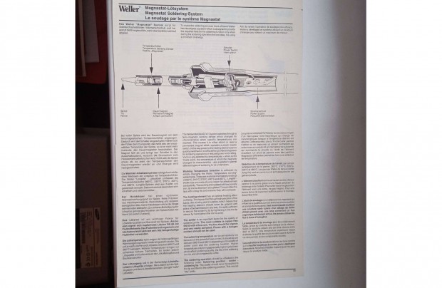 Weller Magnastat eredeti nmet dokumentcik , tbb lap