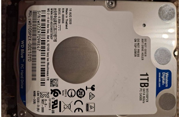 Western Digital 1 TB WD10Spzx 100%-os llapotban