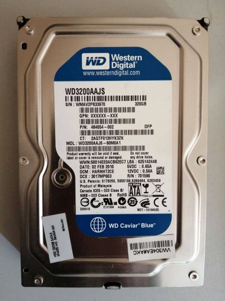 Western Digital 320GB Caviar Blue 7200rpm 3,5" HDD