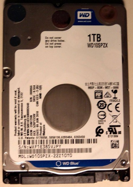 Western Digital Blue 1 TB 2,5" SATA3 HDD 7mm