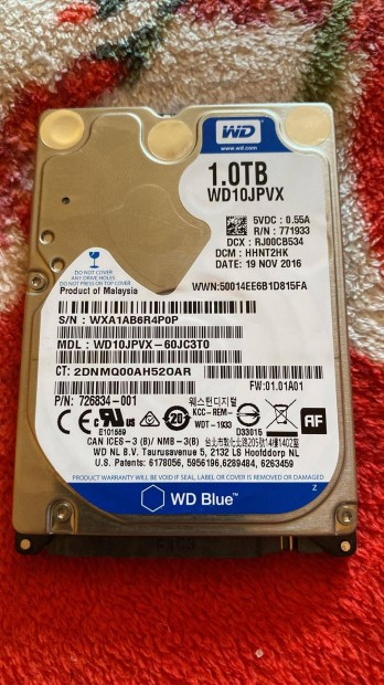 Western Digital Blue 2.5 1TB7200rpm 8MB SATA3 (WD10Jpvx)
