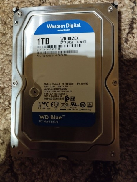 Western Digital Blue 3.5 1TB 7200rpm 64MB SATA3 HDD