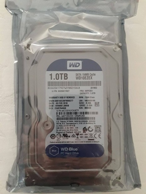 Western Digital Blue 3.5 1TB 7200rpm 64MB SATA3 (WD10Ezex)