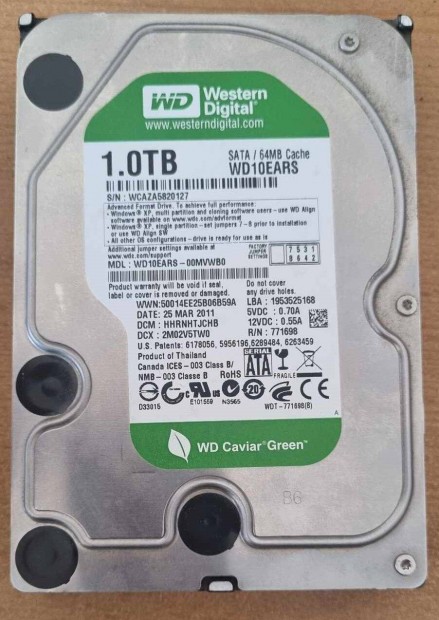 Western Digital Caviar Green 1TB 64MB 7200rpm (WD10EARS)