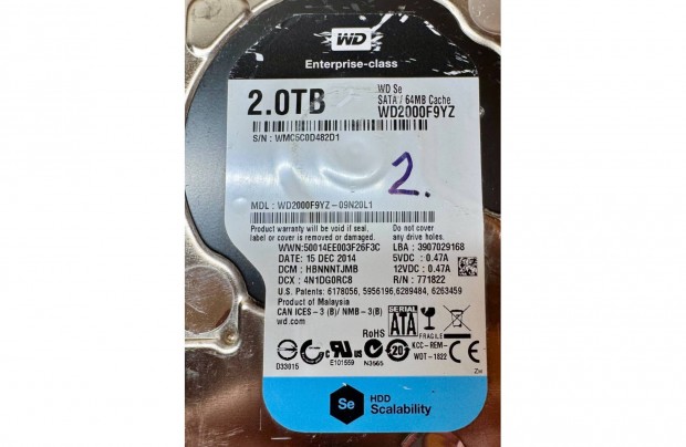 Western Digital Enterprise class 2TB 3,5 HDD/merevlemez 2