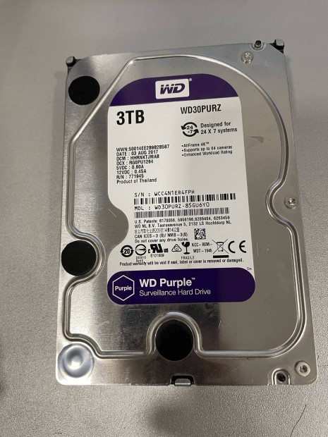 Western Digital WD Purple 3.5 3TB 64MB SATA3 (WD30Purz)