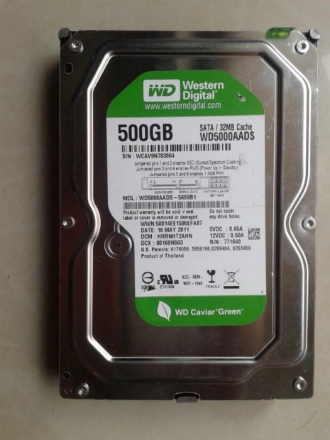 Westerndigital Green 500GB 100/100 HDD