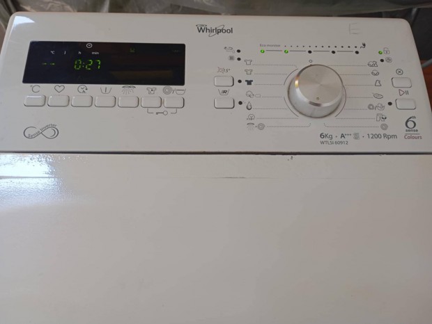 Whirlpool felültöltős mosógép 6 kg 1200 centrifuga A+++