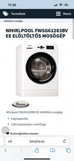 Whirlpoowhirpool Fwsg61283BV EE Elltlts Mosgp