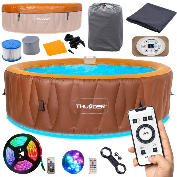 Whirpool Thunder Mocha Felfjhat Jacuzzi 6 Szemly(zon , LED Fny)