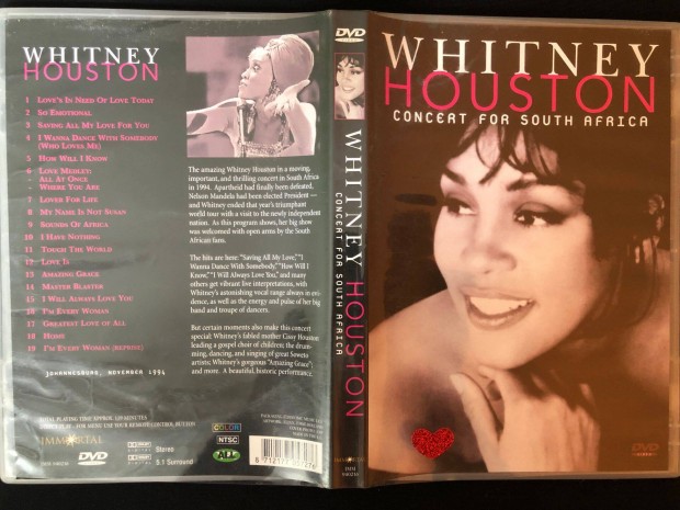 Whitney Houston Concert For South Africa 1994 beszerezhetetlen DVD