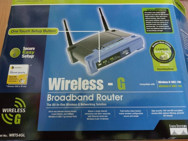 Wifi router Linksys WRT54GL DD-WRT b/g elad