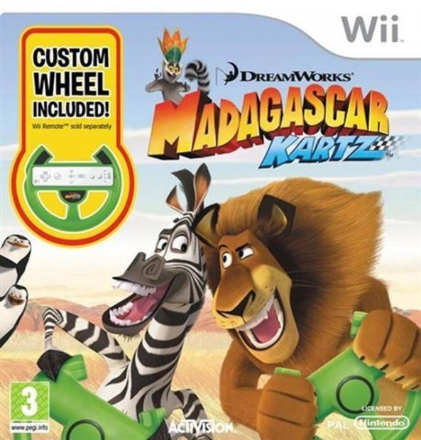 Wii jtk Madagascar Kartz (With Wheel)