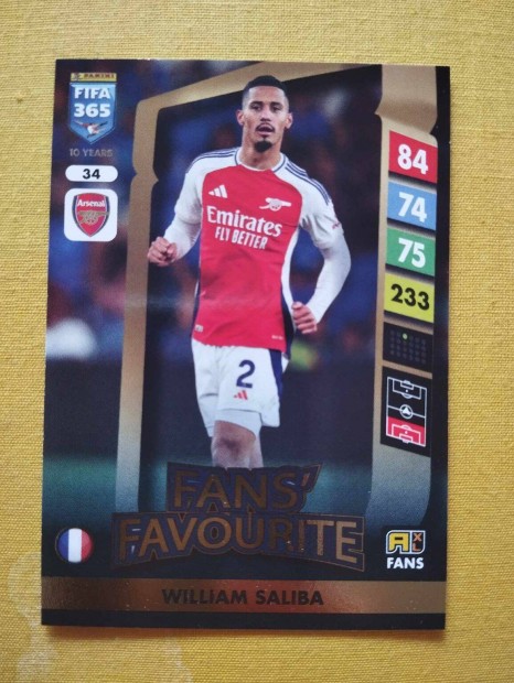 William Saliba (Arsenal) FIFA 365 2025 Fans Favourite focis krtya