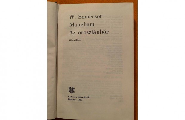 William Somerset Maugham - Az oroszlnbr