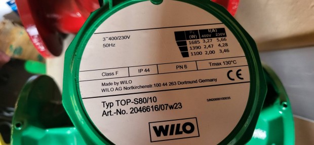 Wilo Top-s80/10 kifogstalan, szmla kpesen 