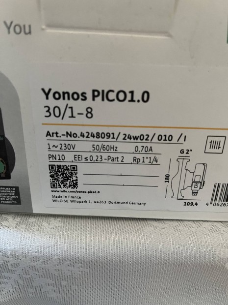 Wilo Yonos Pico1.0 30/1-8 180 mm keringet szivatty (4248091)