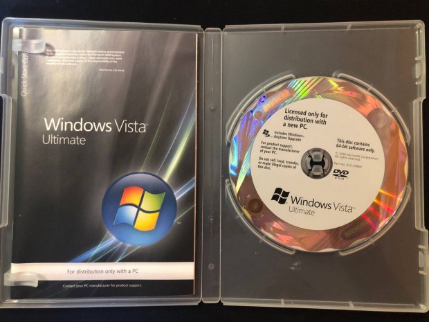 Windows Vista Ultimate 64bit teleptlemez + licensz kulcs, magyar