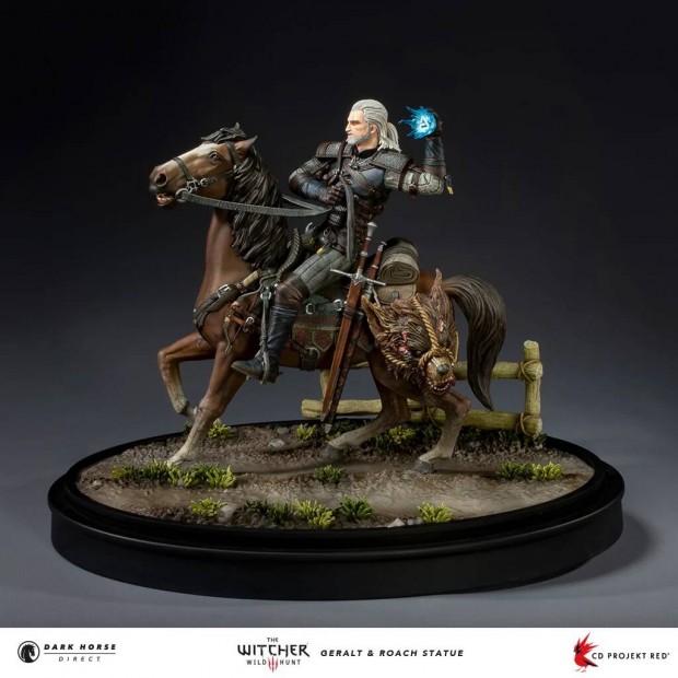 Witcher Geralt on Roach Dark Horse szobor