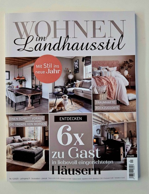 Wohnen im Landhausstil nmet nyelv lakberendezsi magazin 2025/1