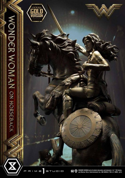 Wonder Woman on Horseback Gold Version 138 cm Statue - Prime 1 Studio