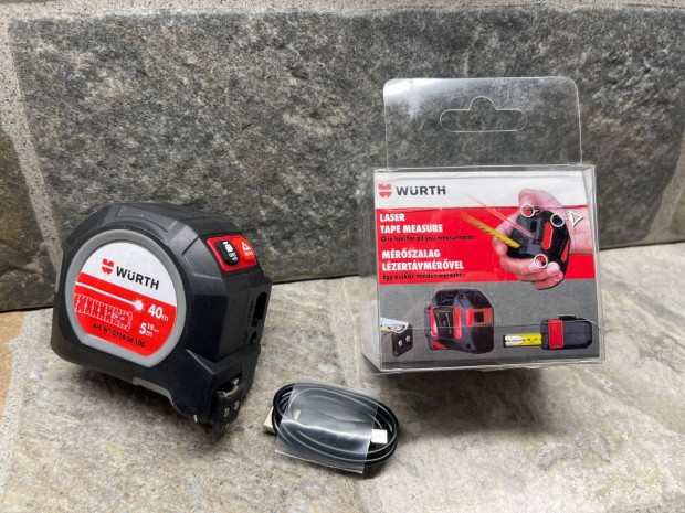 Würth 5m Mágneses mérőszalag 40m lézeres távmérővel