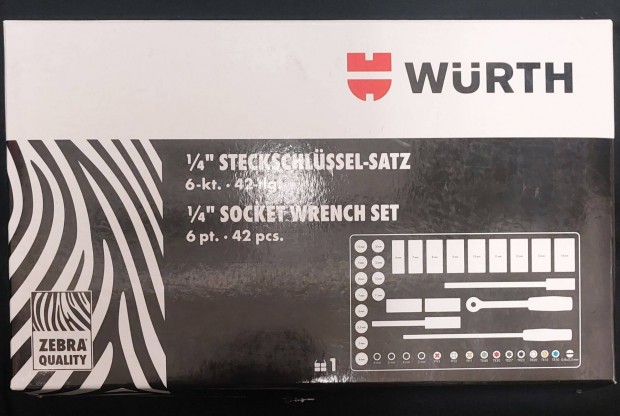 Wrth zebra 42 rszes 1/4 es racsnis kszlet