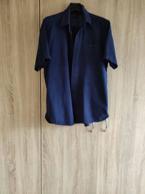 XL-es sötétkék férfi vászon ing Pierre Cardin