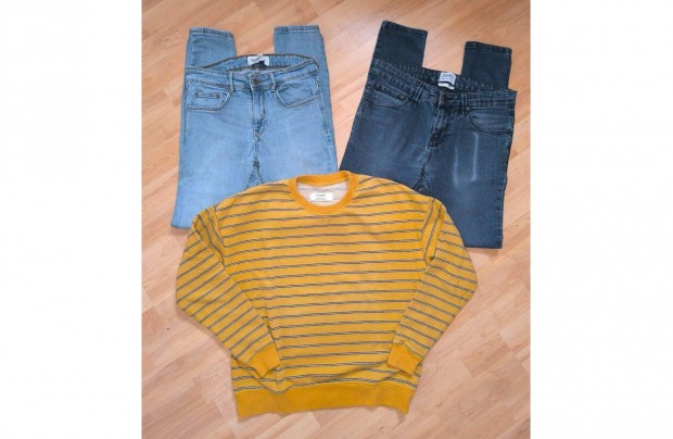 XS-es, kamasz Pull&Bear csomag,, 2 Skinny farmer + 1 pulver