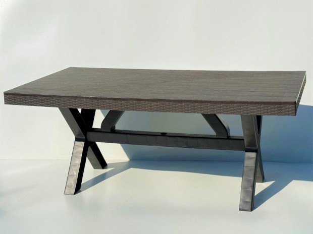 XXL kerti asztal 180 x 90 cm, 6-8 szemlyes stabil Antracit - Barna