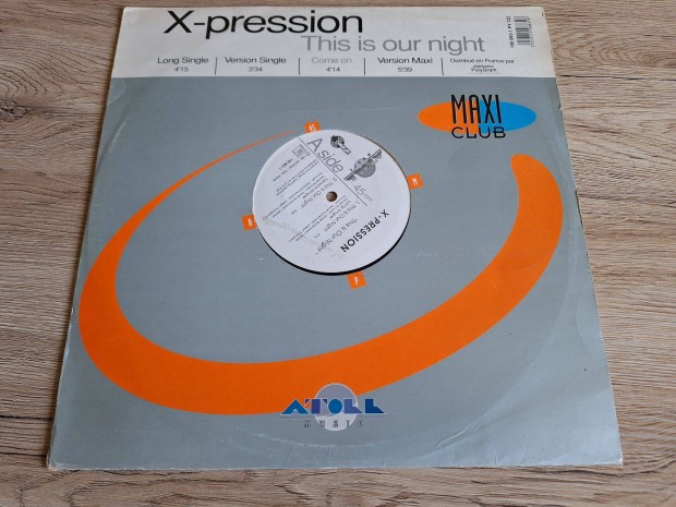 X-Pression This Is Our Night Promo maxi bakelit lemez LP